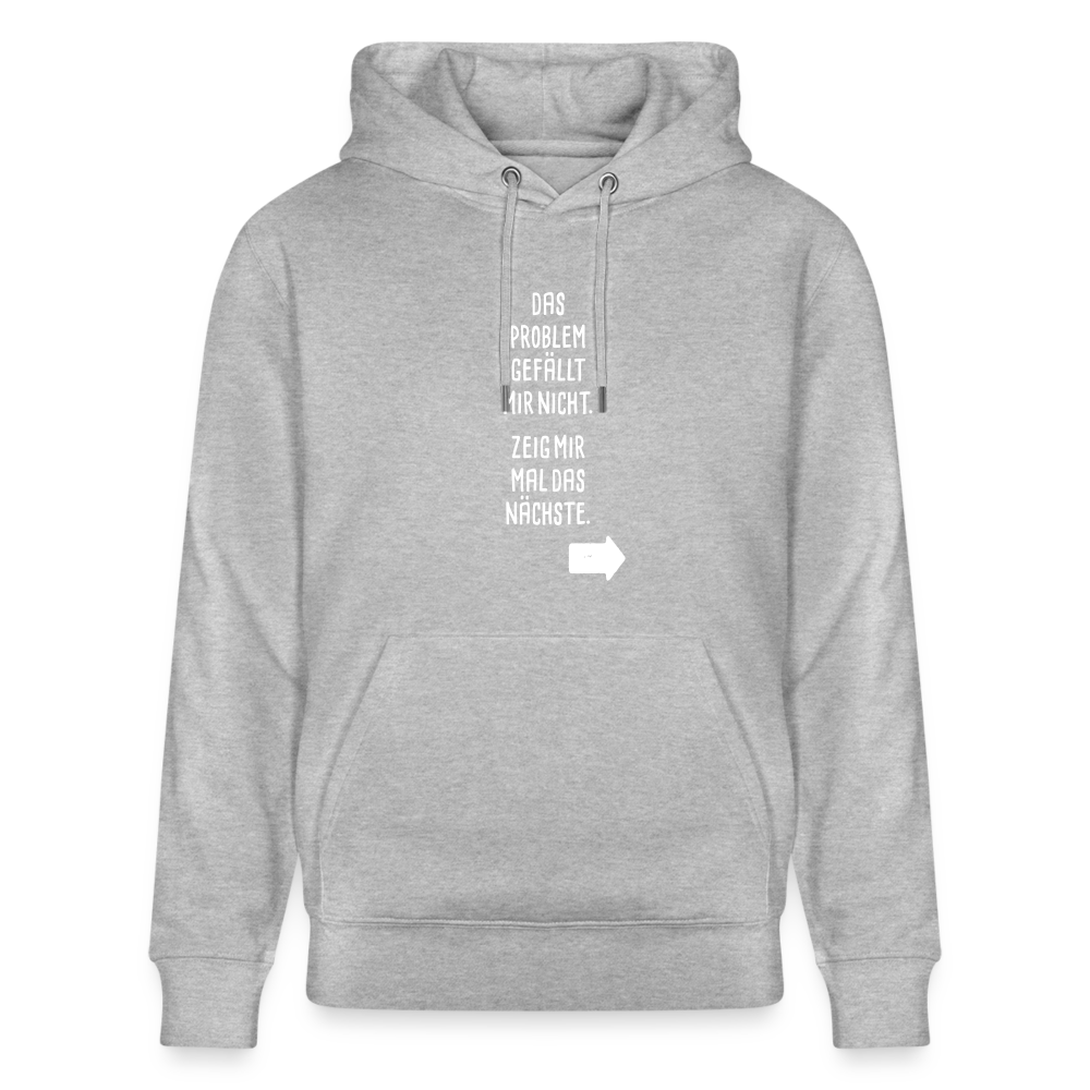 Hoodie mit Spruch Nächstes Problem (unisex) - Grau meliert