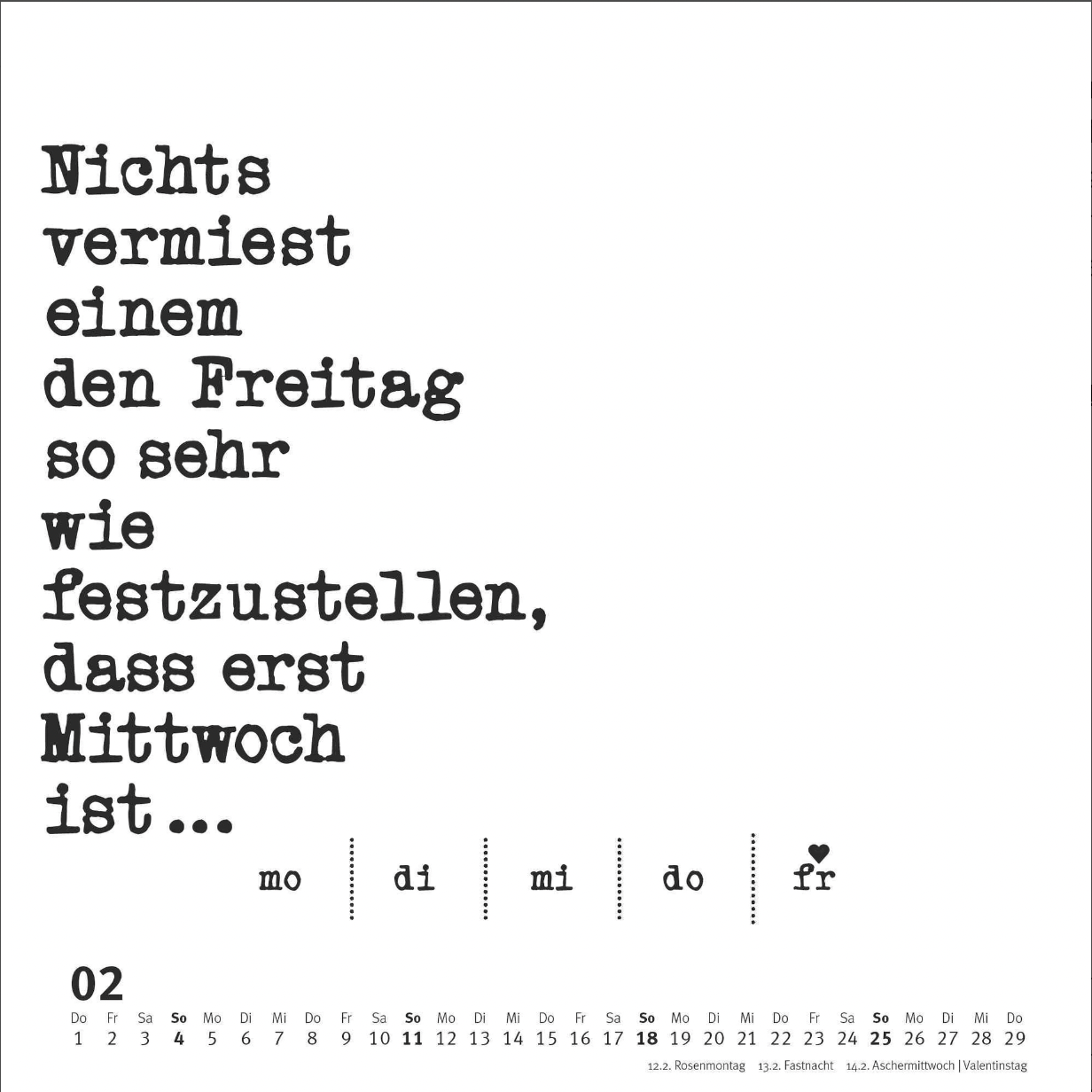 Typokalender 2024 (Sprüche im Quadrat)