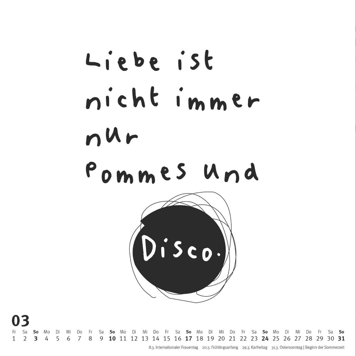 Typokalender 2024 (Sprüche im Quadrat)