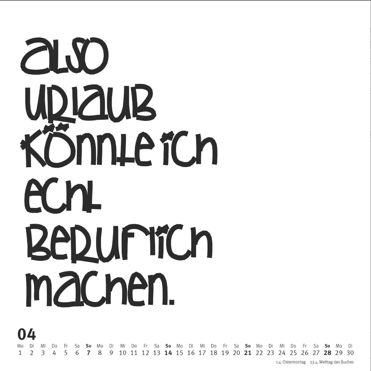 Typokalender 2024 (Sprüche im Quadrat)