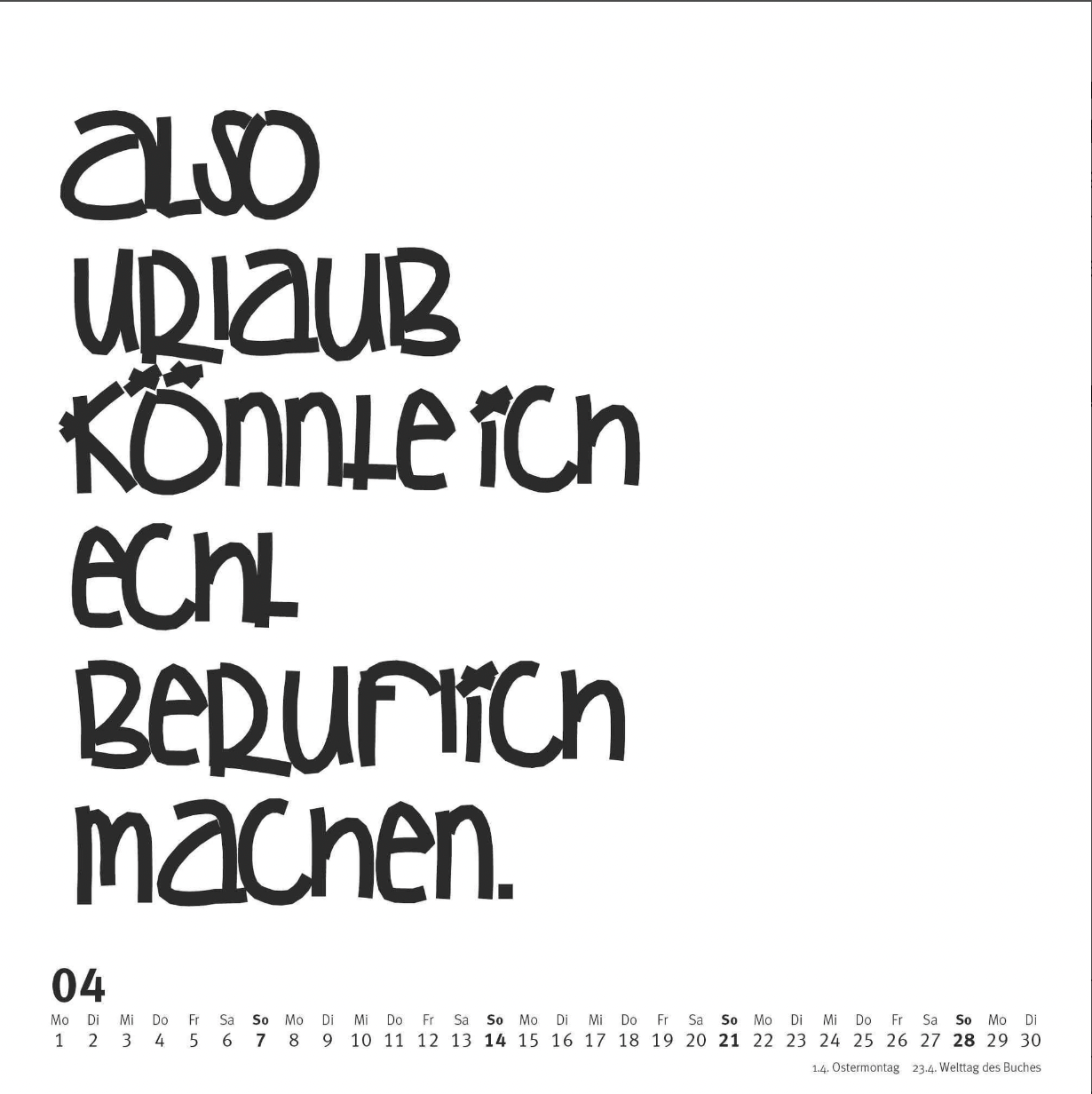 Kleiner Typokalender 2024 (Format 24 x 24 cm)