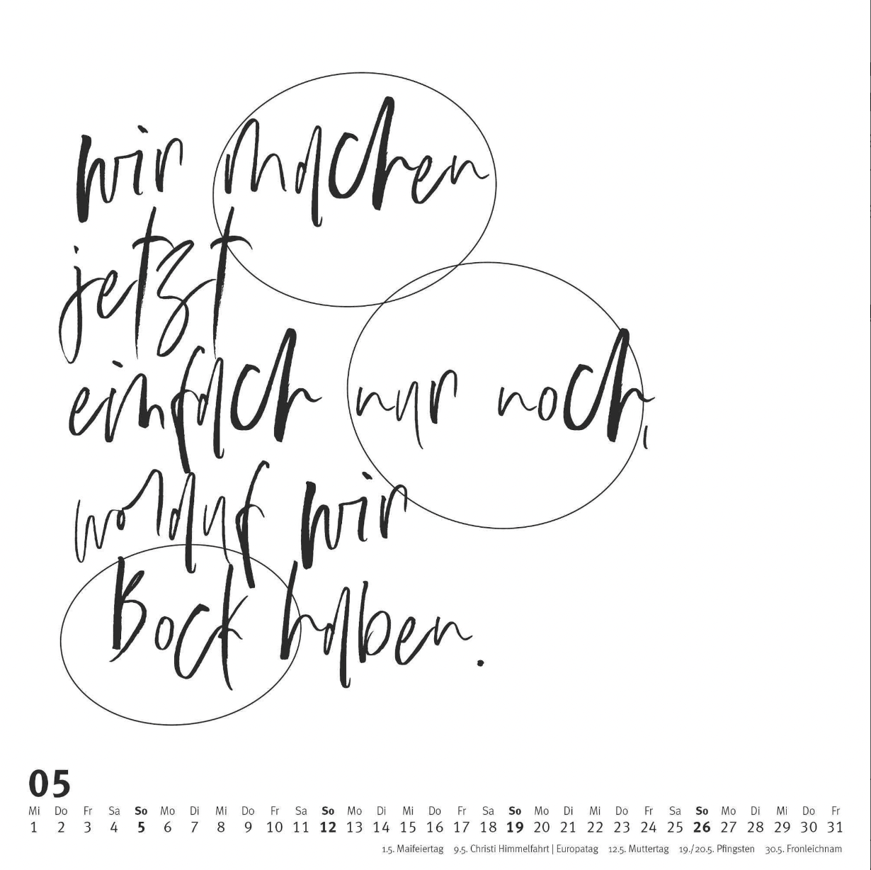 Typokalender 2024 (Sprüche im Quadrat)