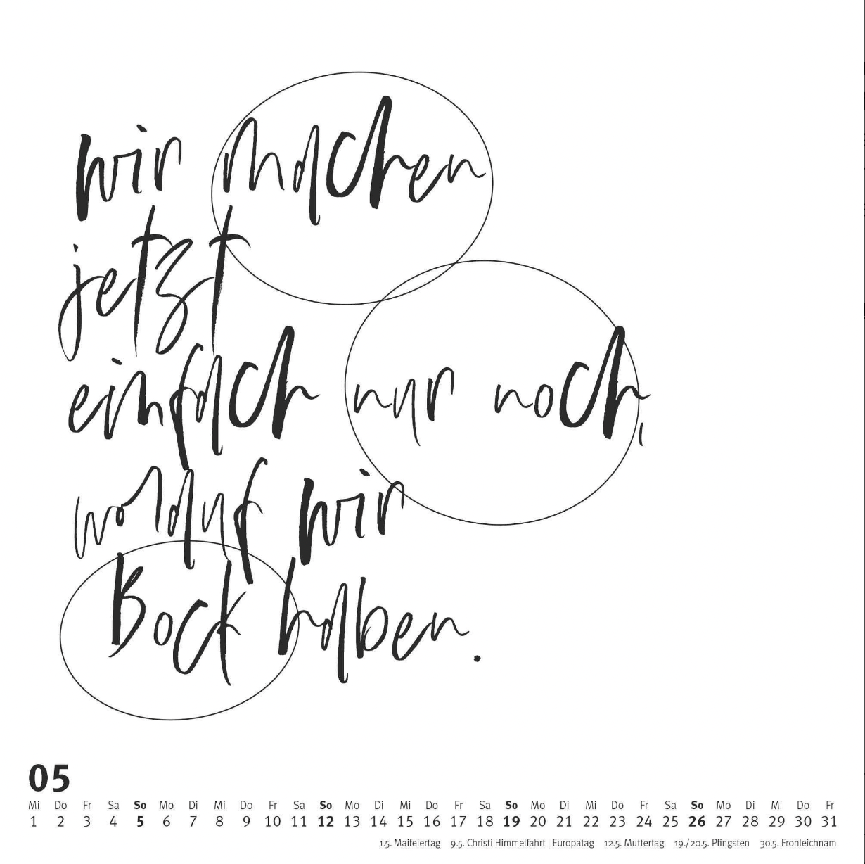 Kleiner Typokalender 2024 (Format 24 x 24 cm)