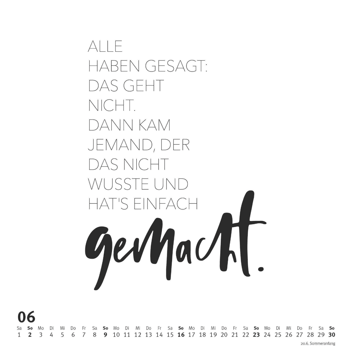 Typokalender 2024 (Sprüche im Quadrat)