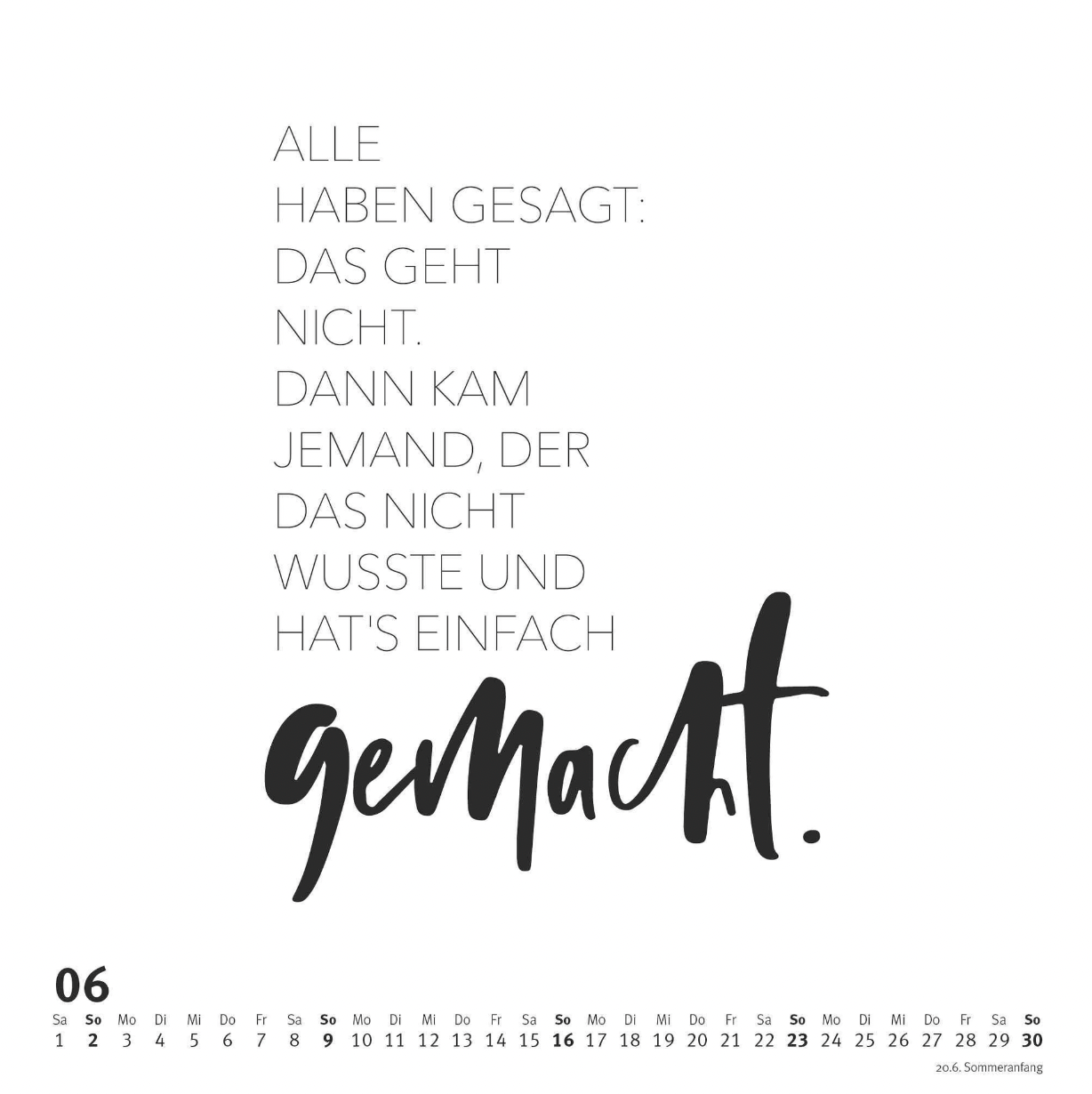 Kleiner Typokalender 2024 (Format 24 x 24 cm)