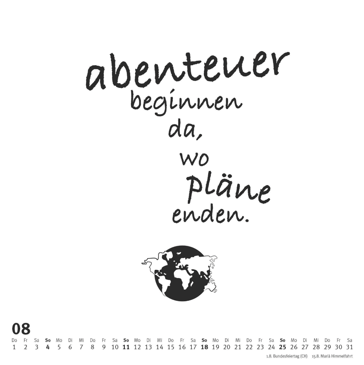 Typokalender 2024 (Sprüche im Quadrat)