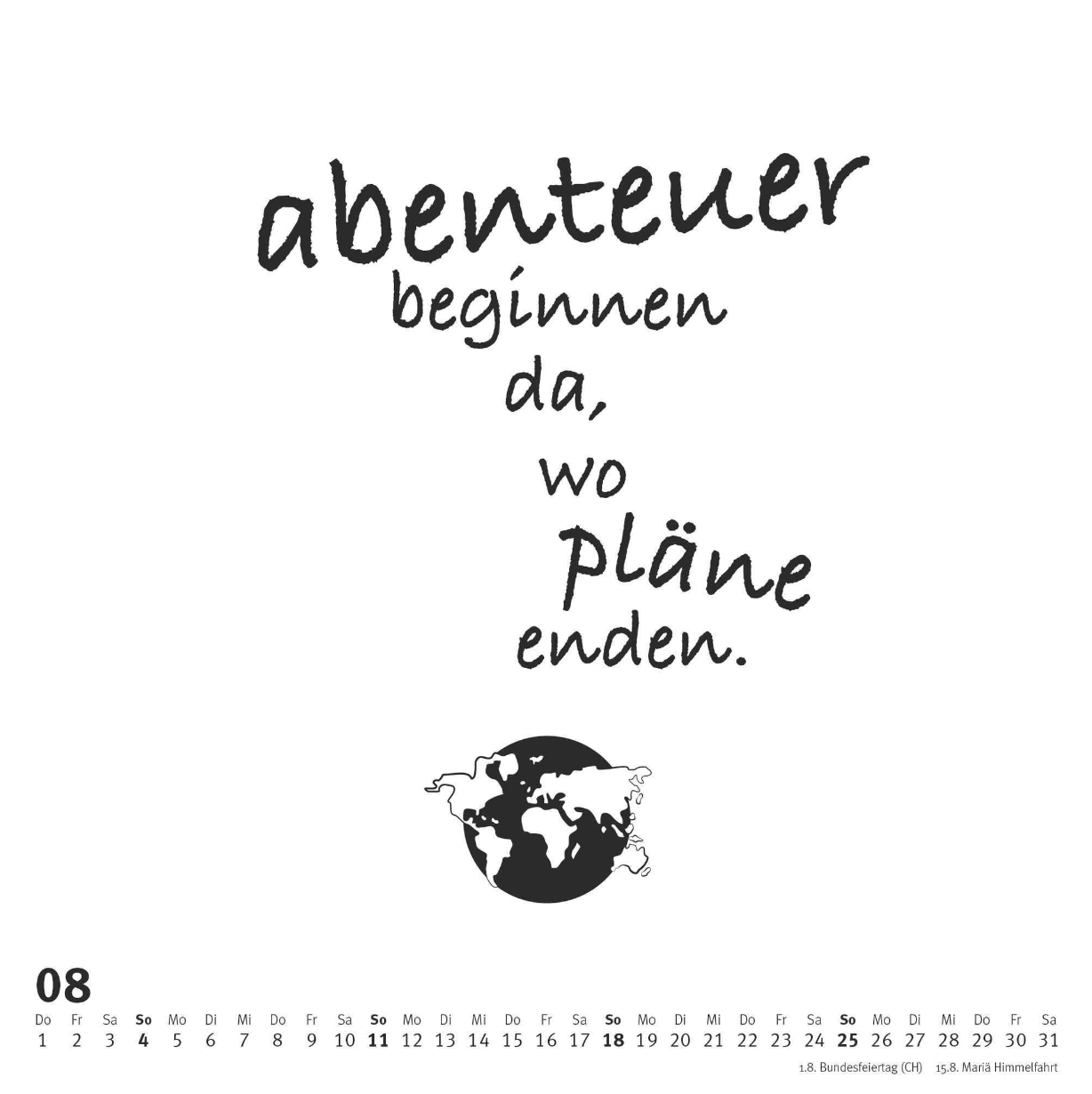 Kleiner Typokalender 2024 (Format 24 x 24 cm)