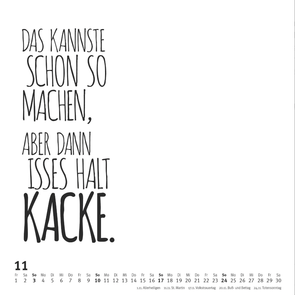 Typokalender 2024 (Sprüche im Quadrat)
