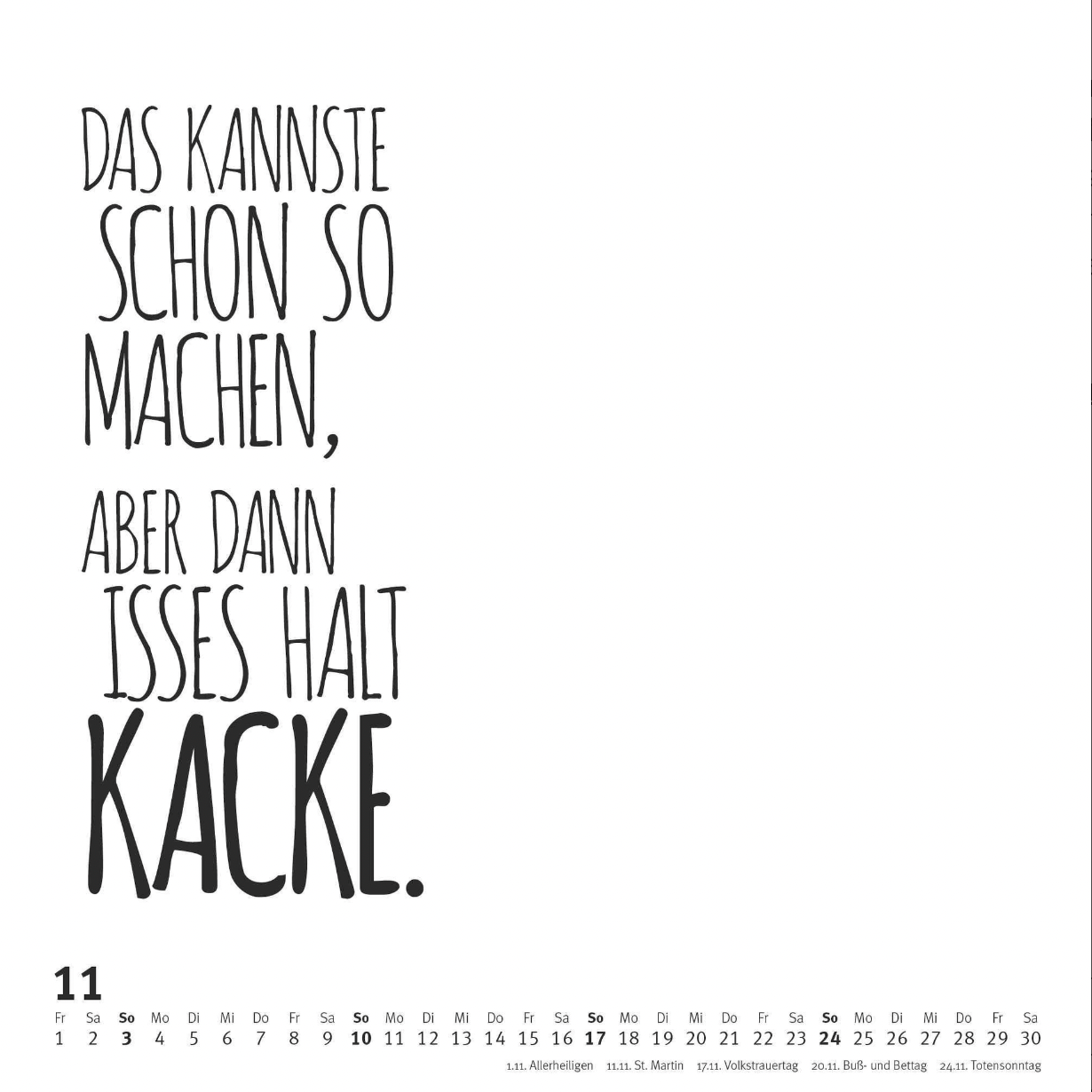 Kleiner Typokalender 2024 (Format 24 x 24 cm)