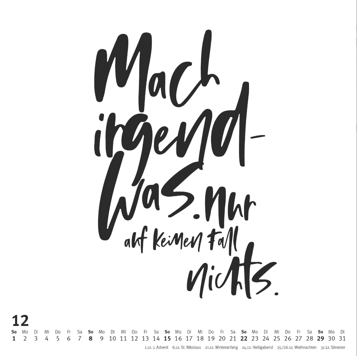 Typokalender 2024 (Sprüche im Quadrat)