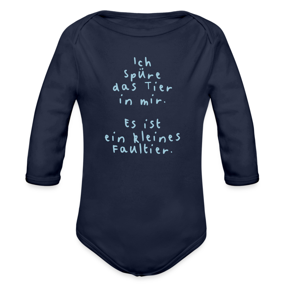 Faultier Babybody blaublau - Dunkelnavy