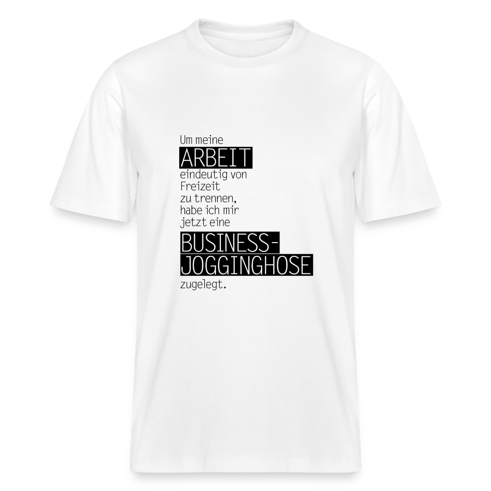T-Shirt mit Spruchmotiv Jogginghose | Relaxed Fit Unisex - Weiß