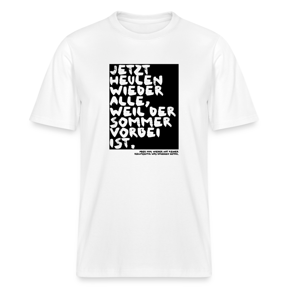 T-Shirt mit Spruchmotiv Tschüs Sommer | Relaxed Fit Unisex - Weiß