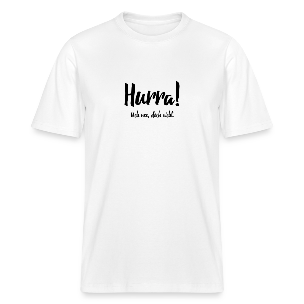 T-Shirt mit Spruchmotiv Hurra | Relaxed Fit Unisex - Weiß