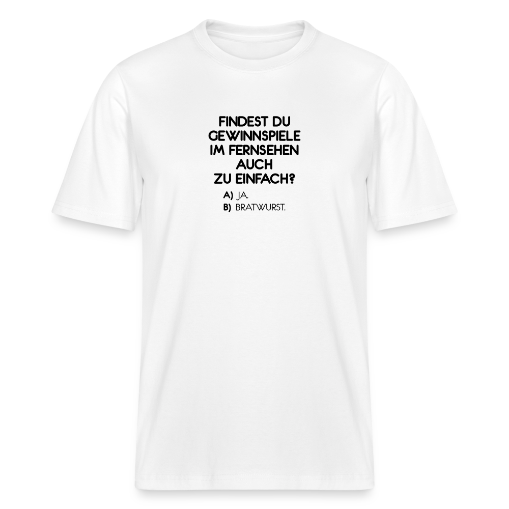 T-Shirt mit Spruchmotiv Bratwurst | Relaxed Fit Unisex - Weiß