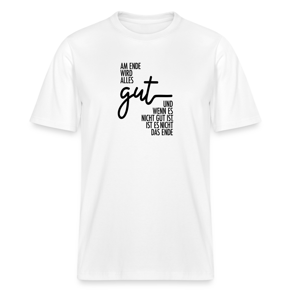 T-Shirt mit Spruchmotiv Alles gut | Relaxed Fit Unisex - Weiß