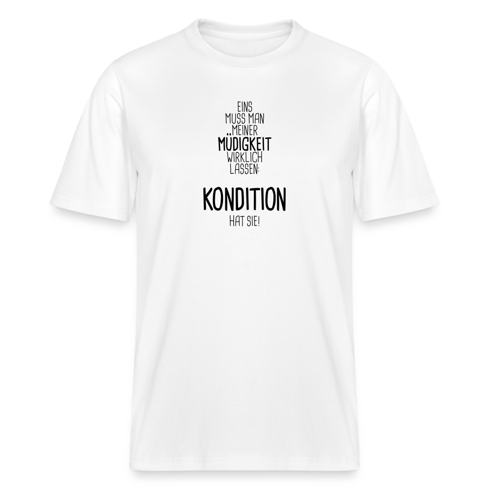 T-Shirt mit Spruchmotiv Kondition | Relaxed Fit Unisex - Weiß