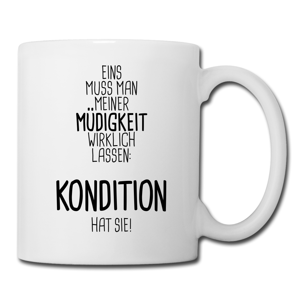 Spruchtasse Kondition - Weiß