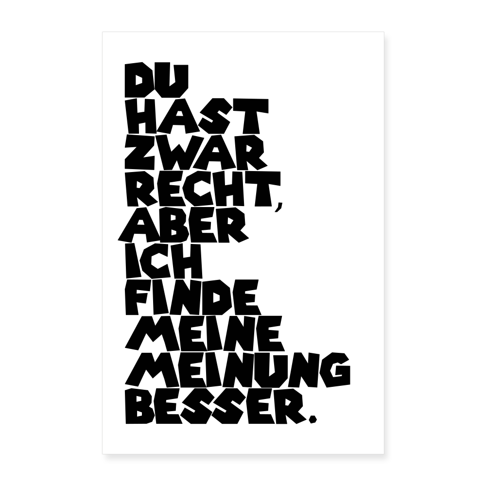 Kunstdruck Meinung | 60x90 cm - Weiß