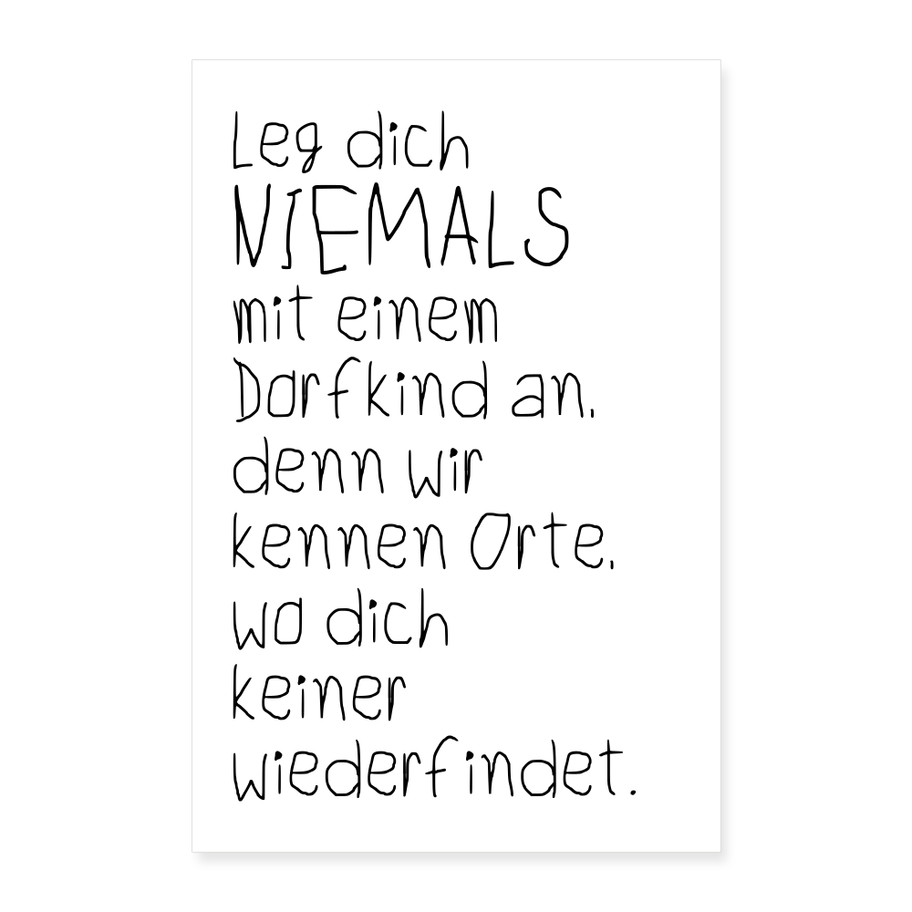 Kunstdruck Dorfkind | 60x90 cm - Weiß