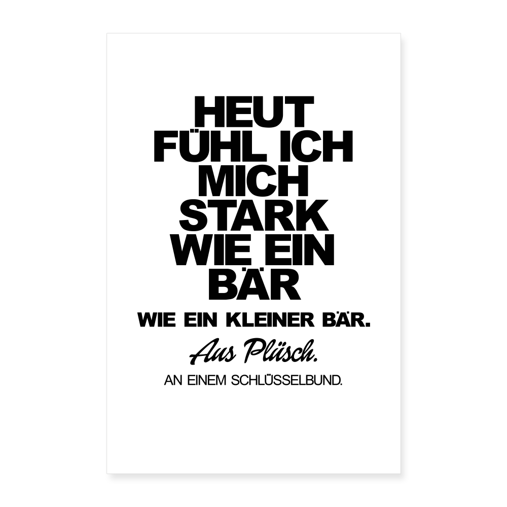 Kunstdruck Bär | 60x90 cm - Weiß