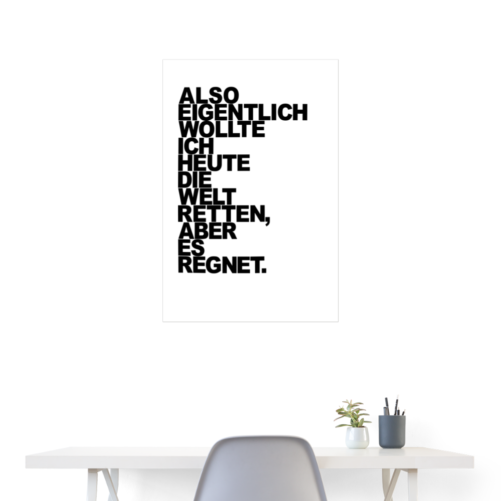 Kunstdruck Regen | 60x90 cm - Weiß