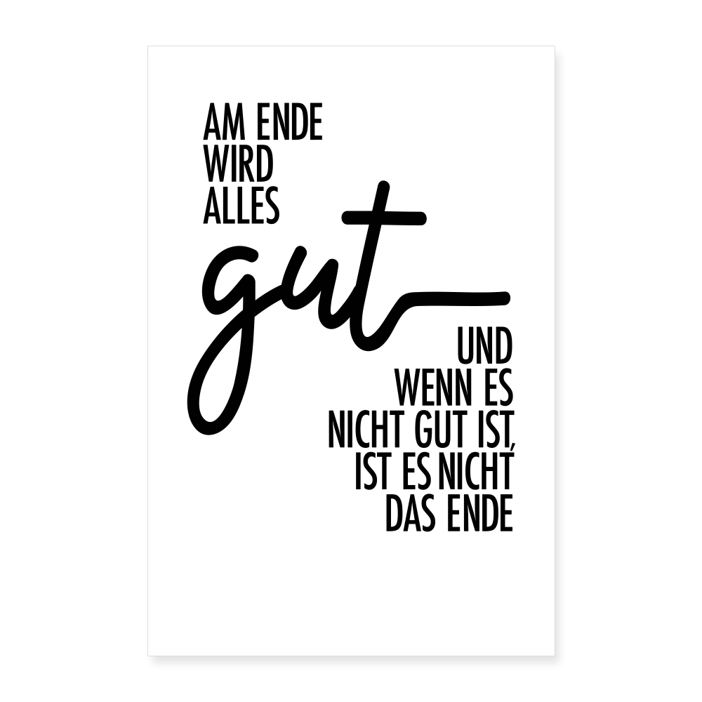 Kunstdruck Alles gut | 60x90 cm - Weiß