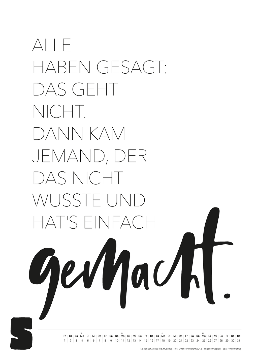 Großer Typokalender 2026 (50x70 cm)