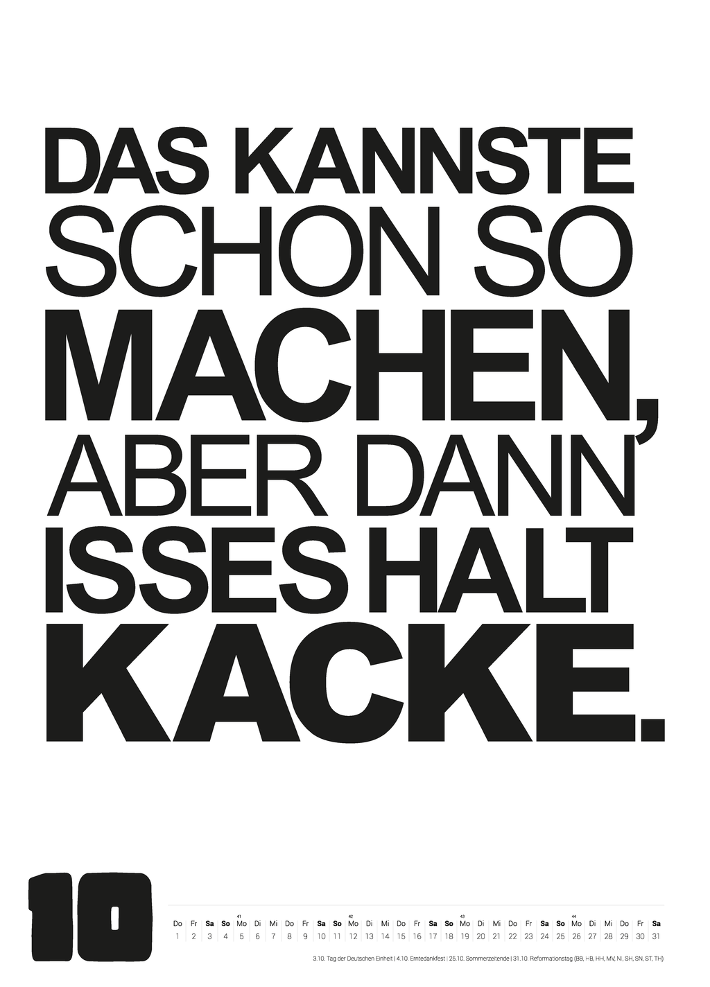 Großer Typokalender 2026 (50x70 cm)