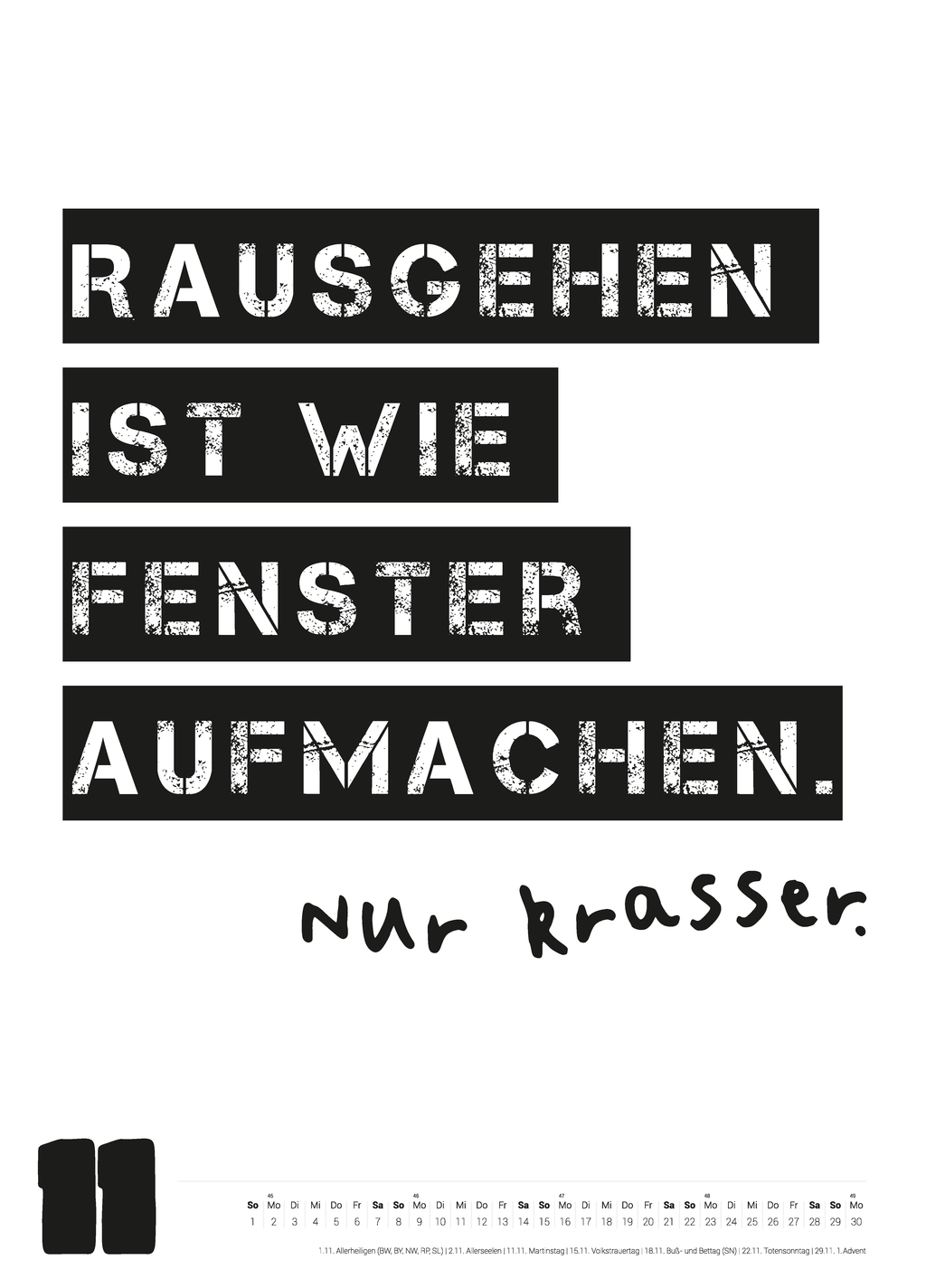 Großer Typokalender 2026 (50x70 cm)