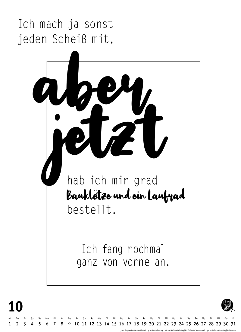 Großer Typokalender 2025 (Format 49,5 x 68,5 cm)