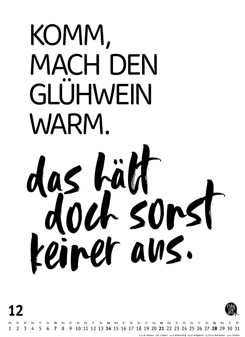 Großer Typokalender 2025 (Format 49,5 x 68,5 cm)