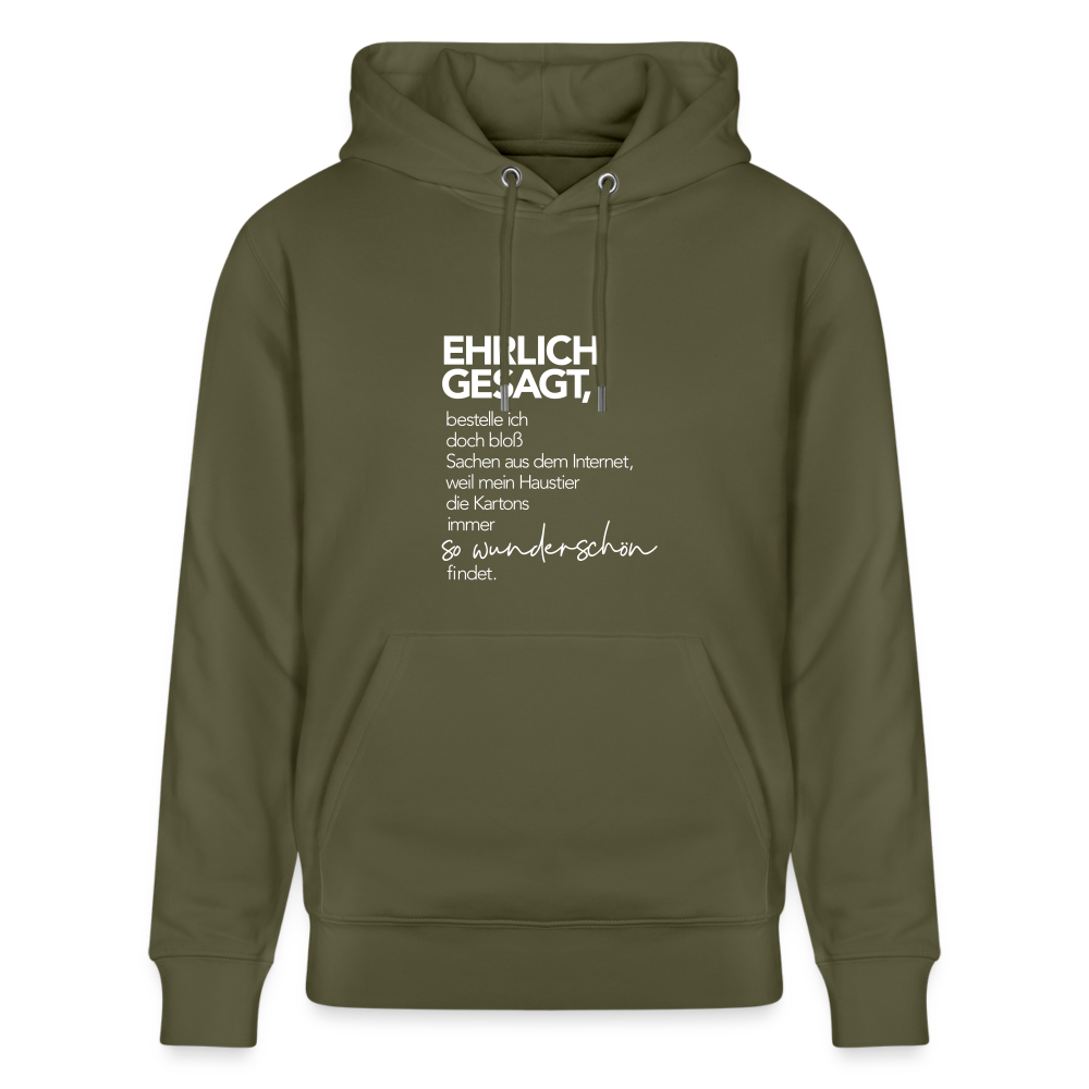 Hoodie mit Spruch Wunderschön (unisex) - Khaki Grün