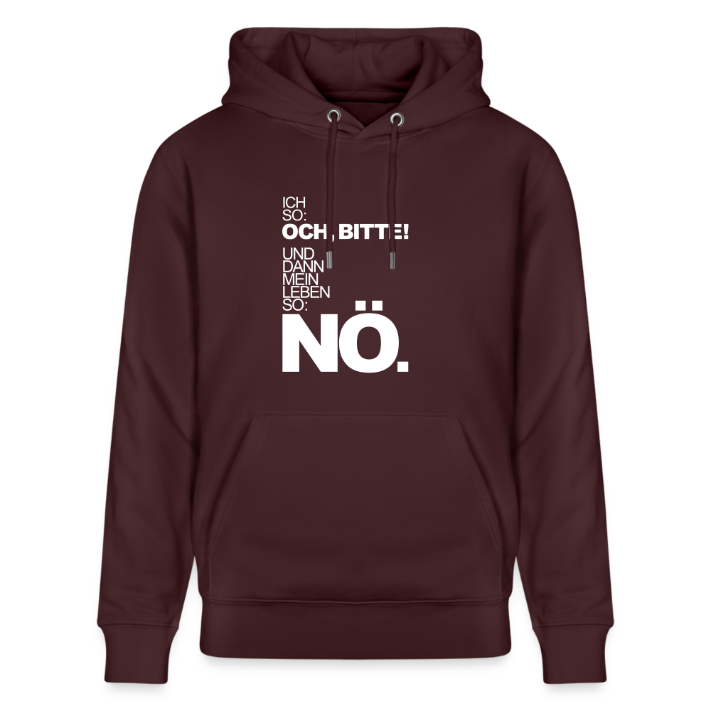 Hoodie mit Spruch Nö (unisex) - Maroon