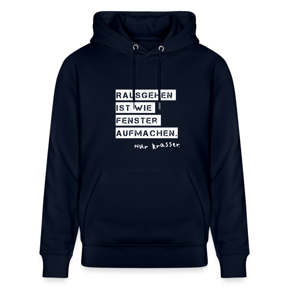 Hoodie mit Spruch Rausgehen (unisex) - Navy