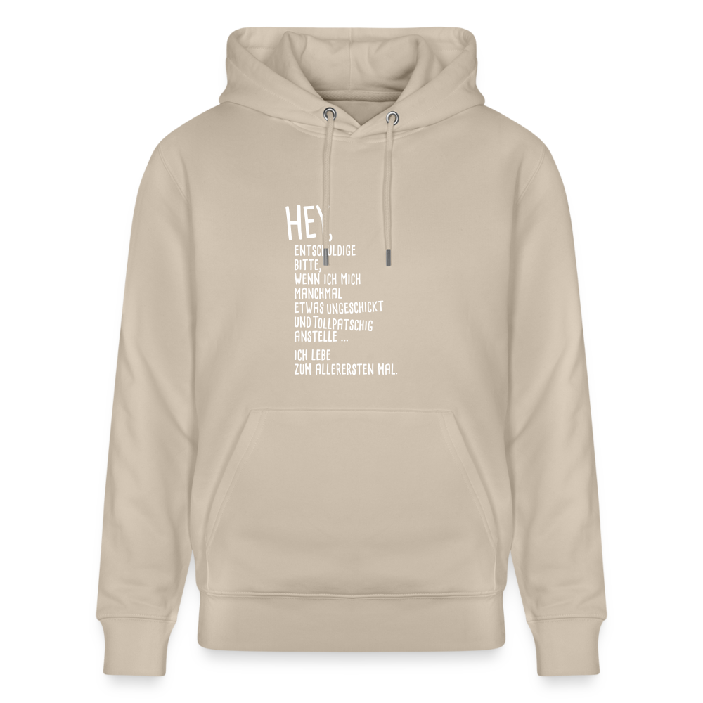 Hoodie mit Spruch Hey (unisex) - Beige