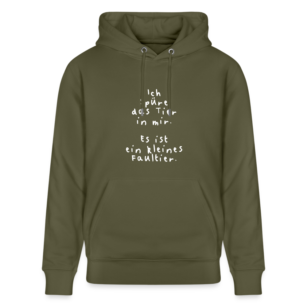 Hoodie mit Spruch Faultier (unisex) - Khaki Grün