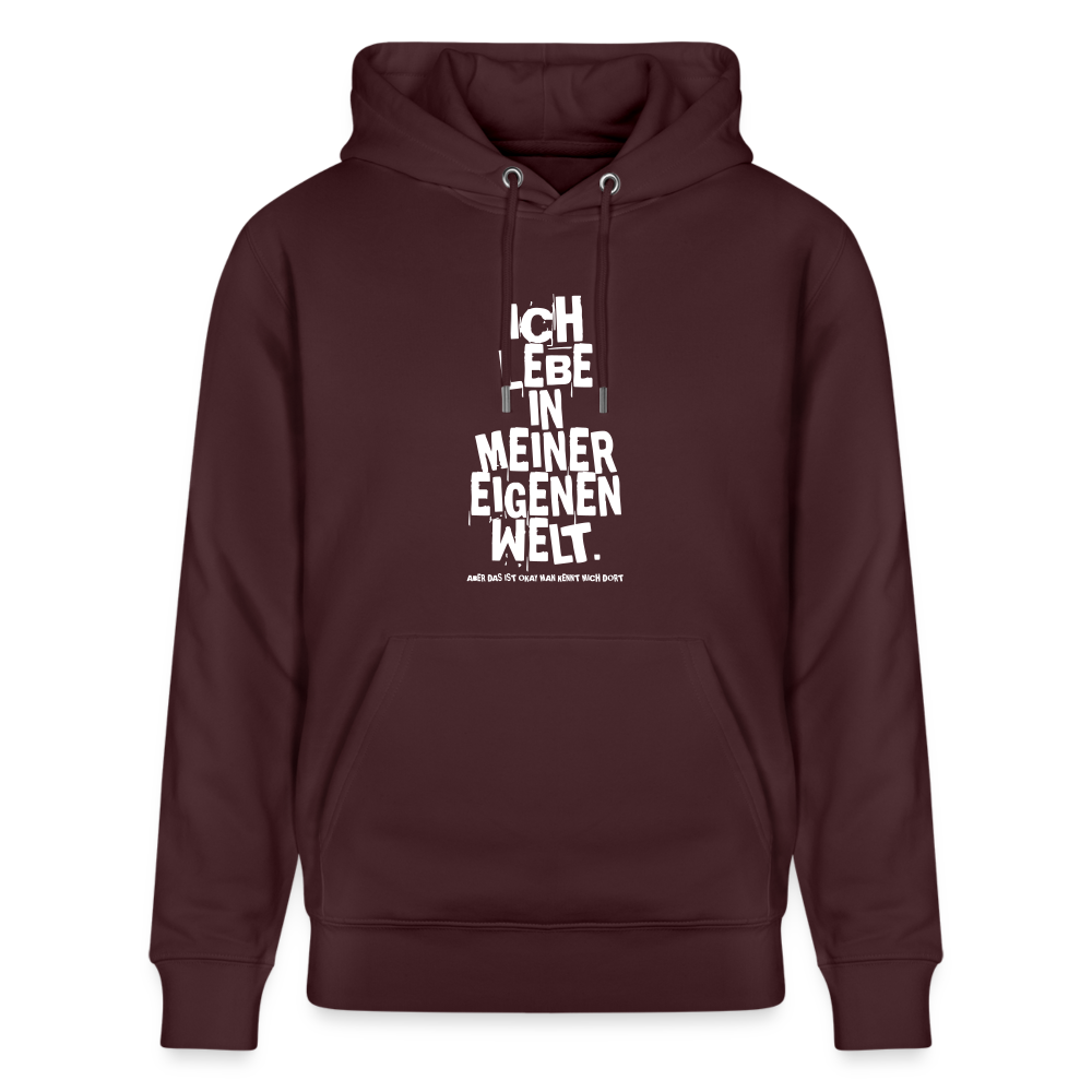 Hoodie mit Spruch Meine Welt (unisex) - Maroon