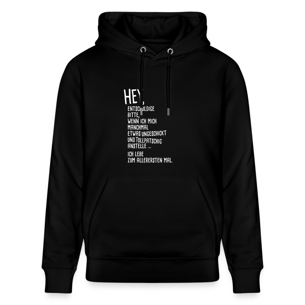 Hoodie mit Spruch Hey (unisex) - Schwarz