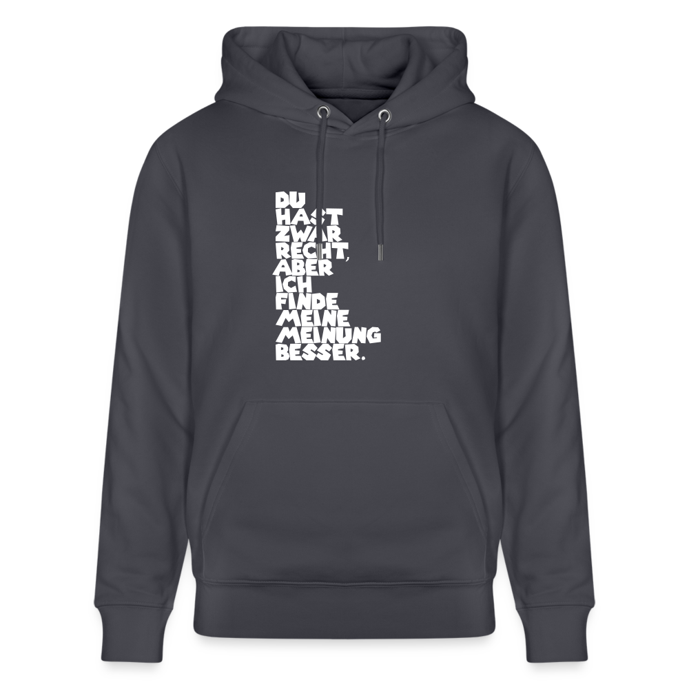 Hoodie mit Spruch Meinung (unisex) - Indigoblau