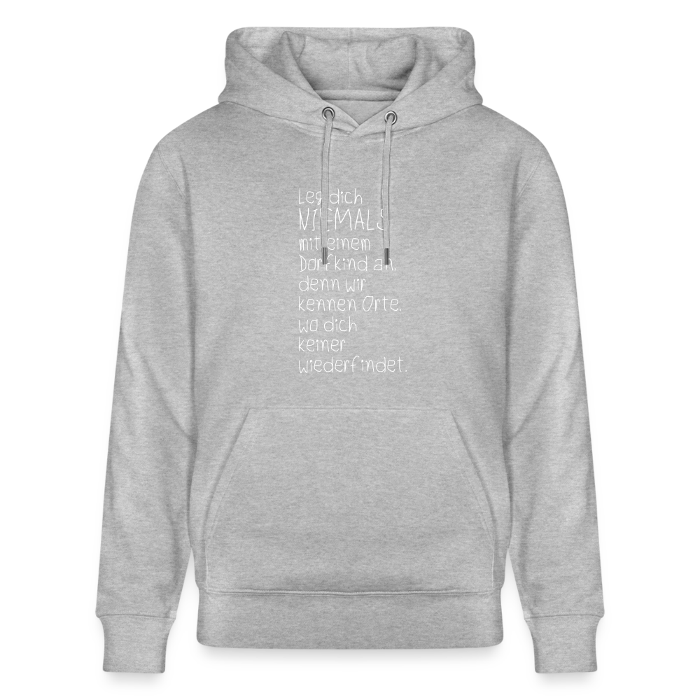 Hoodie mit Spruch Dorfkind (unisex) - Grau meliert