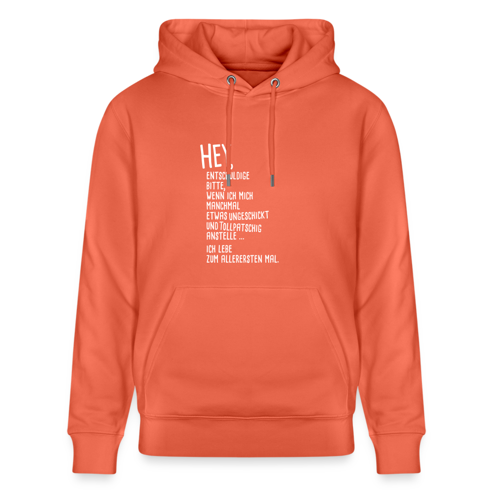 Hoodie mit Spruch Hey (unisex) - Hellrot