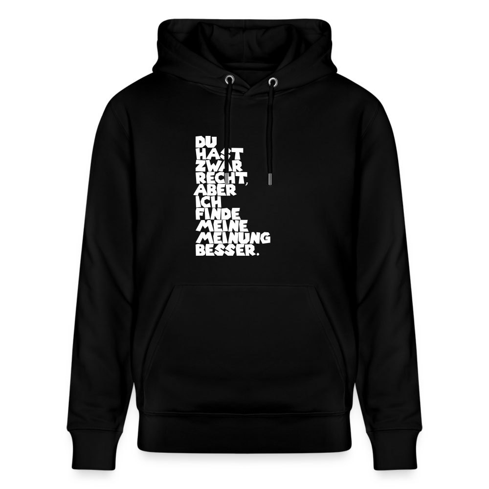 Hoodie mit Spruch Meinung (unisex) - Schwarz