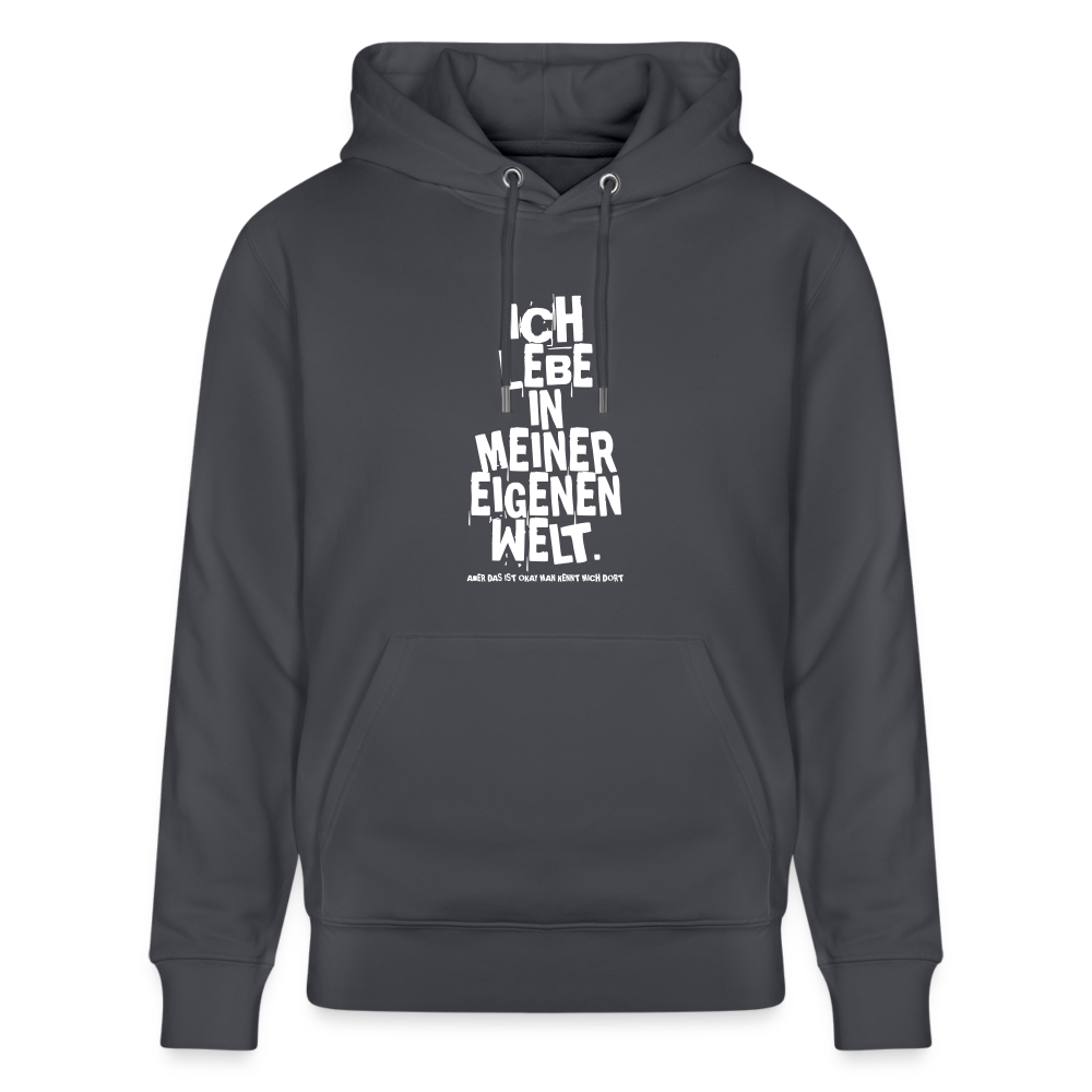Hoodie mit Spruch Meine Welt (unisex) - Indigoblau