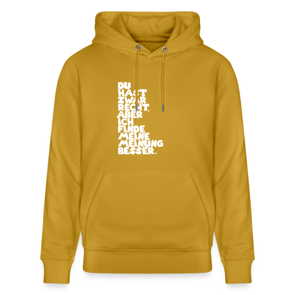 Hoodie mit Spruch Meinung (unisex) - Ocker