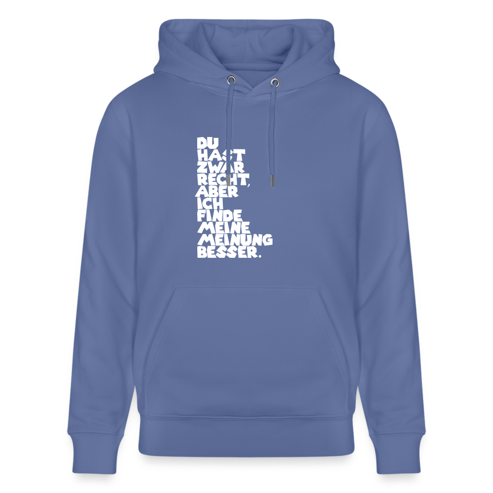 Hoodie mit Spruch Meinung (unisex) - Blau