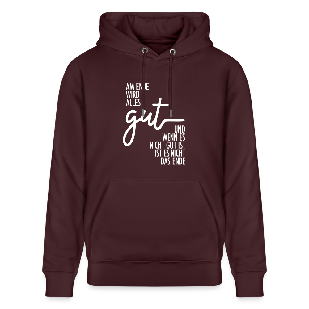 Hoodie mit Spruch ALLES GUT  (unisex) - Maroon