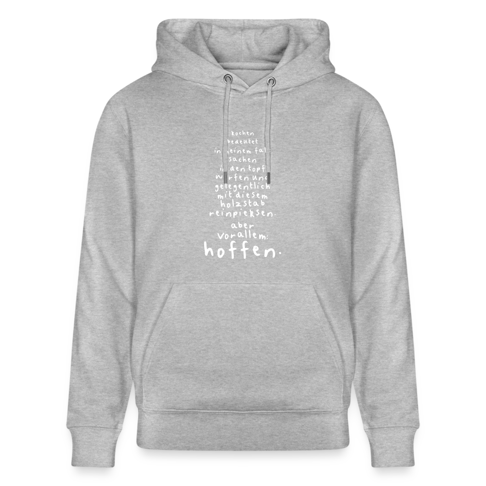 Hoodie mit Spruch Kochen (unisex) - Grau meliert