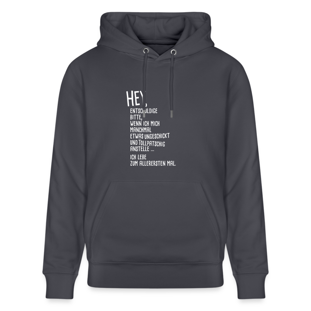 Hoodie mit Spruch Hey (unisex) - Indigoblau