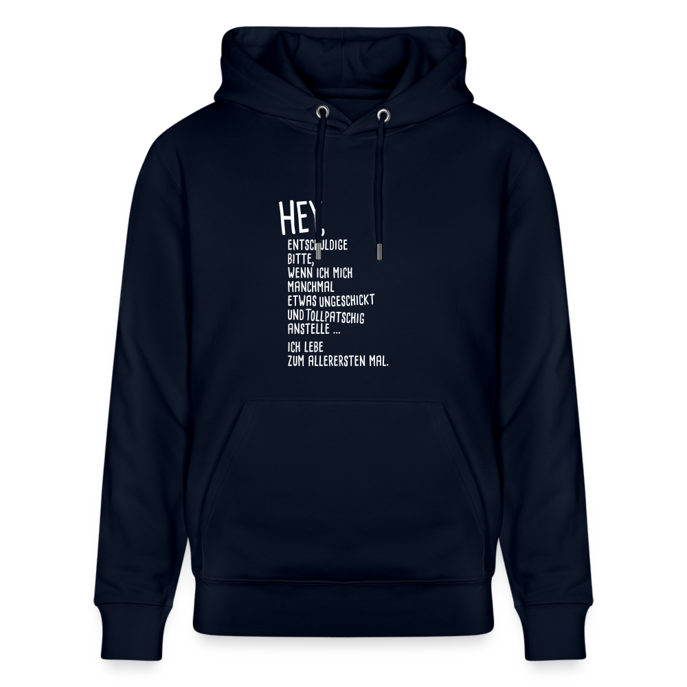 Hoodie mit Spruch Hey (unisex) - Navy